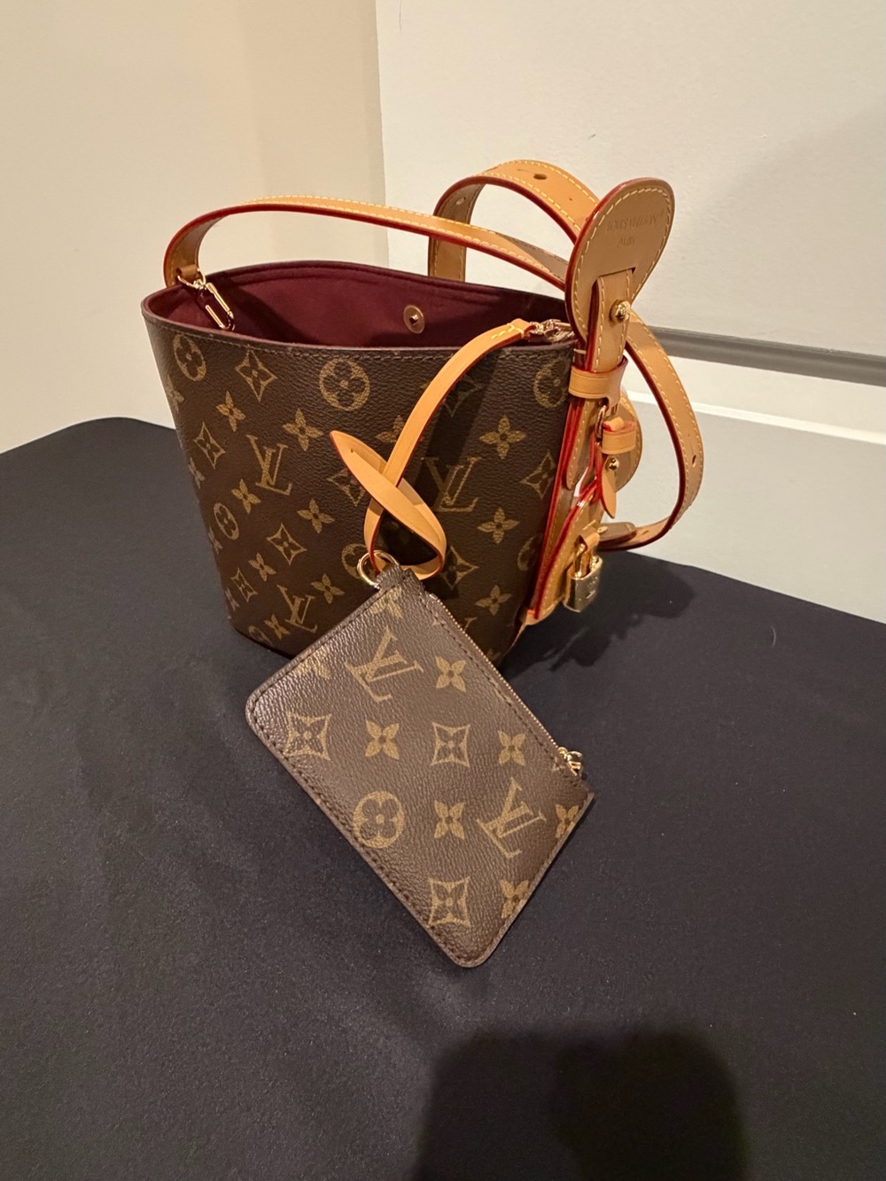 Louis Vuitton Monogram Bucket Bag with Vachetta Trim and Removable Pouch